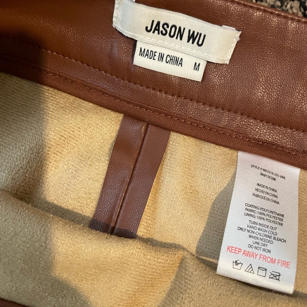 NEW Jason wu vegan leather brown midi skirt - Picture 4 of 4